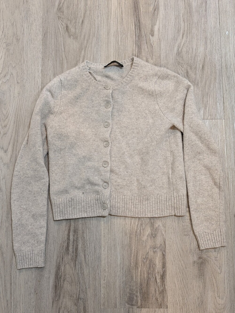 Zara Grey 100% Wool Button Up Cardigan - Size Small